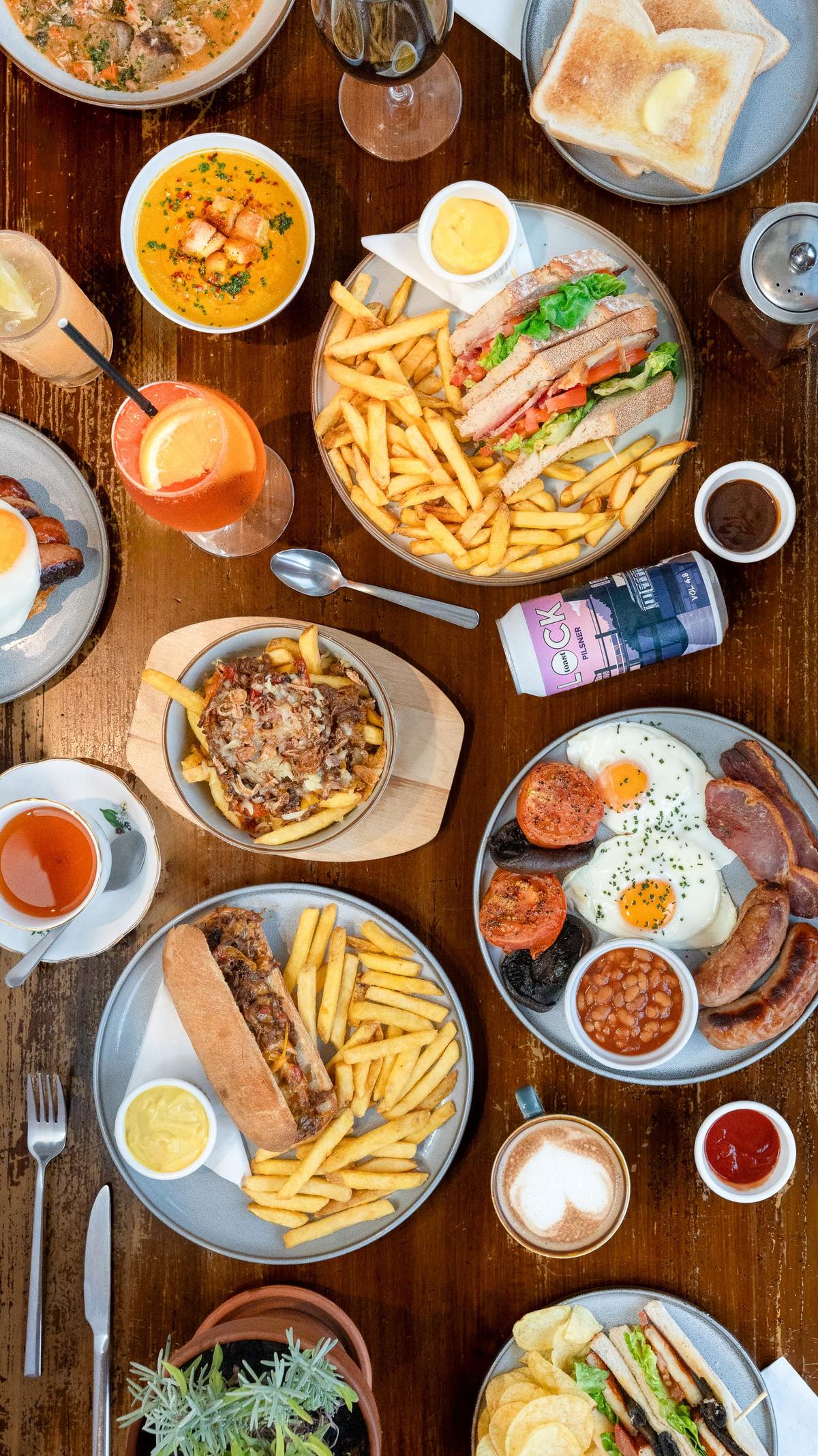 Sharing plates and drinks at Toast